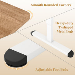 140 x 70 cm Height Adjustable Electric Standing Desk with Anti-Collision Design-Natrual