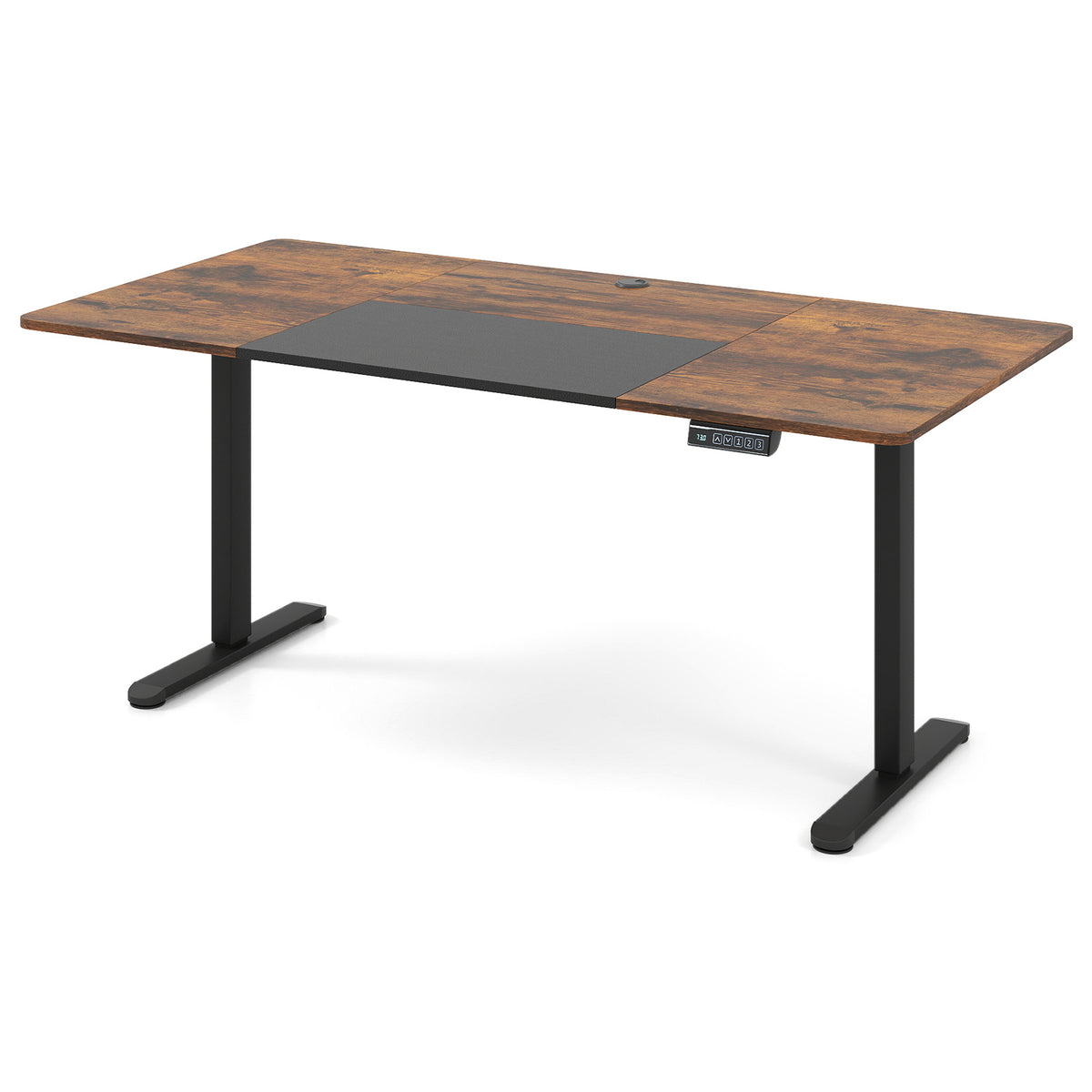 140 x 70 cm Height Adjustable Electric Standing Desk with Anti-Collision Design-Rustic Brown