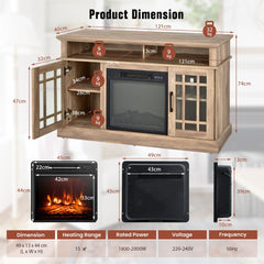 1400W Electric Fireplace in Natural, image 5