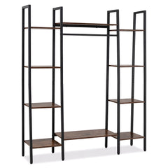 141cm Tall Plant Stand 10-Tier Plant with 16 Colors LED Strip Lights-Rusticbrown