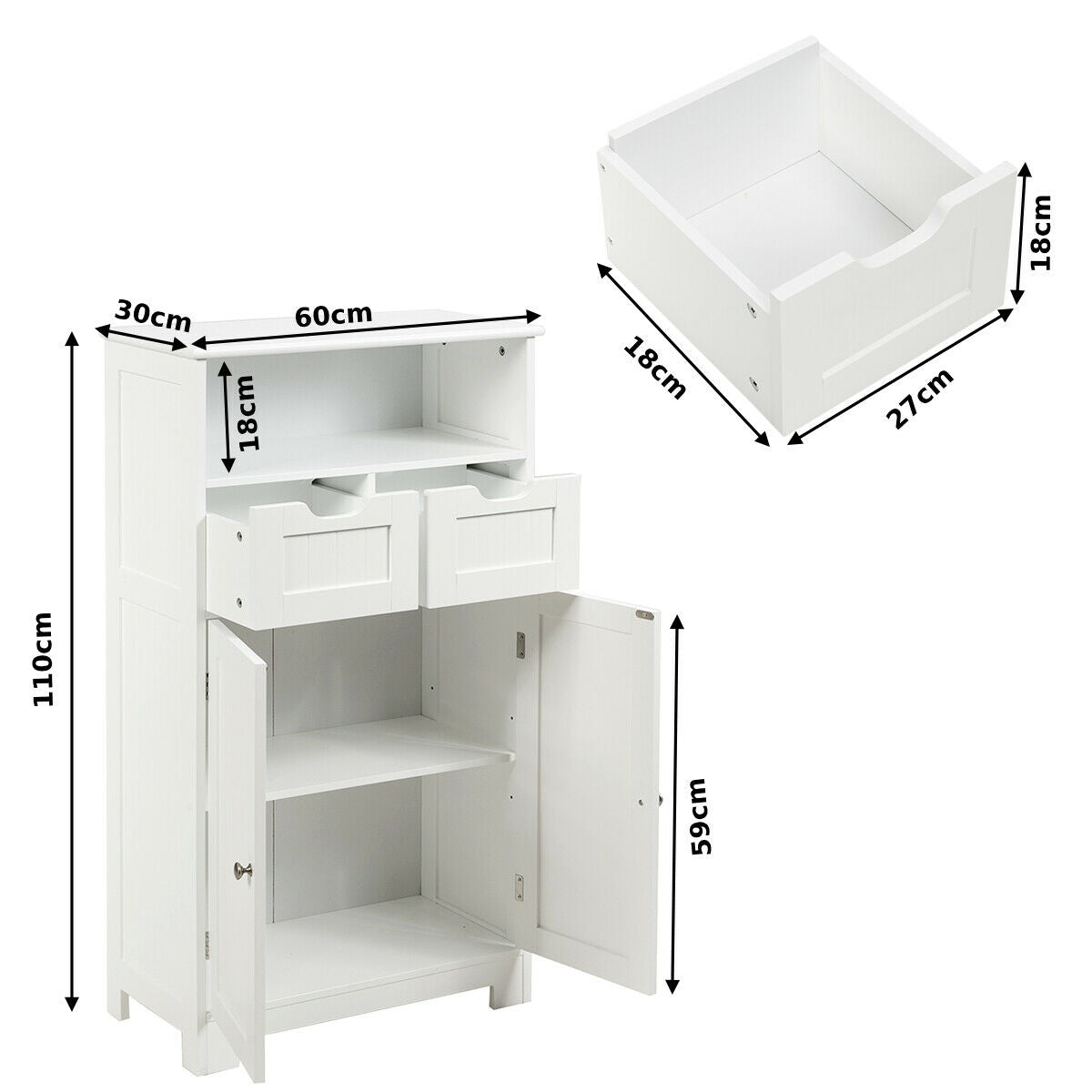Floor Standing Utility Cabinet with Adjustable Drawers