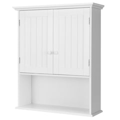 Wall Mounted Bathroom Storage Cabinet with Adjustable Shelf-White