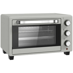 HOMCOM 21L Mini Countertop Oven, 100°C-230°C Adjustable Temp - Silver Tone
