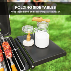 Outsunny Two-Burner Portable Suitcase BBQ in Black