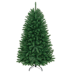 150 cm Unlit Artificial Christmas Tree with Easy-Assembly Hinges and Foldable Metal Stand for Holiday Party Decoration