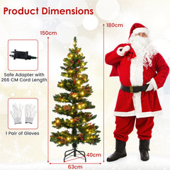 150 CM Pre-Lit Artificial Christmas Tree Spiral Holiday Tree with 448 Branch Tips-1.5 M