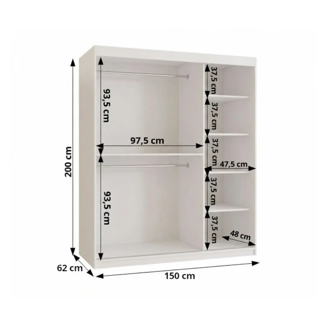 Spoti Sliding Door Wardrobe 150cm