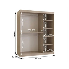 Spoti Sliding Door Wardrobe 150cm