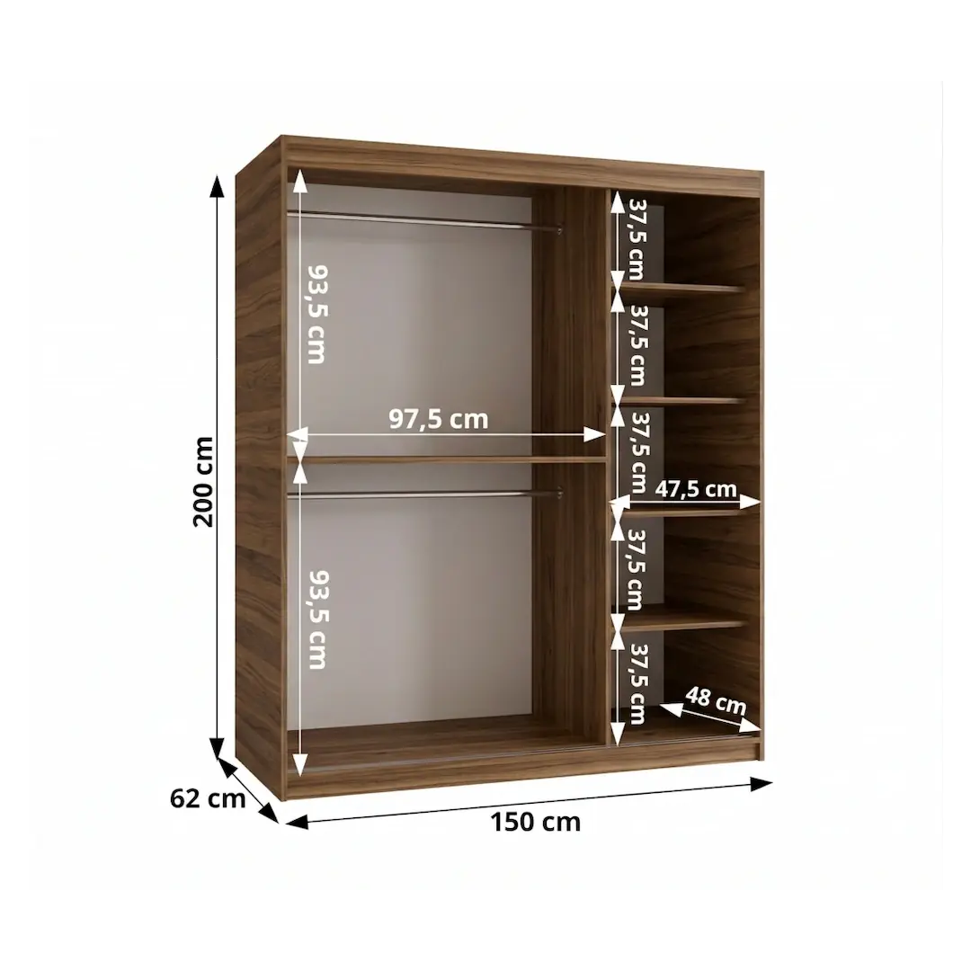 Spoti Sliding Door Wardrobe 150cm