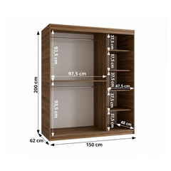 Spoti Sliding Door Wardrobe 150cm