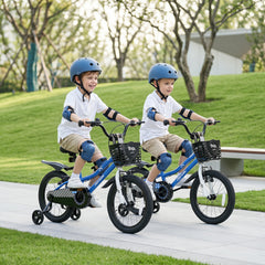 16 Inch Kids Bike with Dual Brakes for 4-7 Years Checkered Racing Series Blue