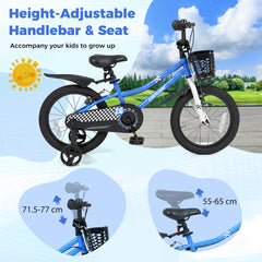 16 Inch Kids Bike with Dual Brakes for 4-7 Years Checkered Racing Series Blue