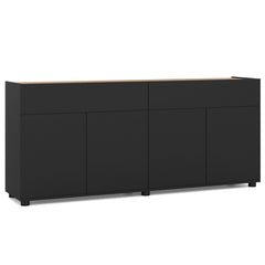 160 cm Buffet Cabinet with Push-to-Open Doors & 2 Drawers for Dining Room-Black
