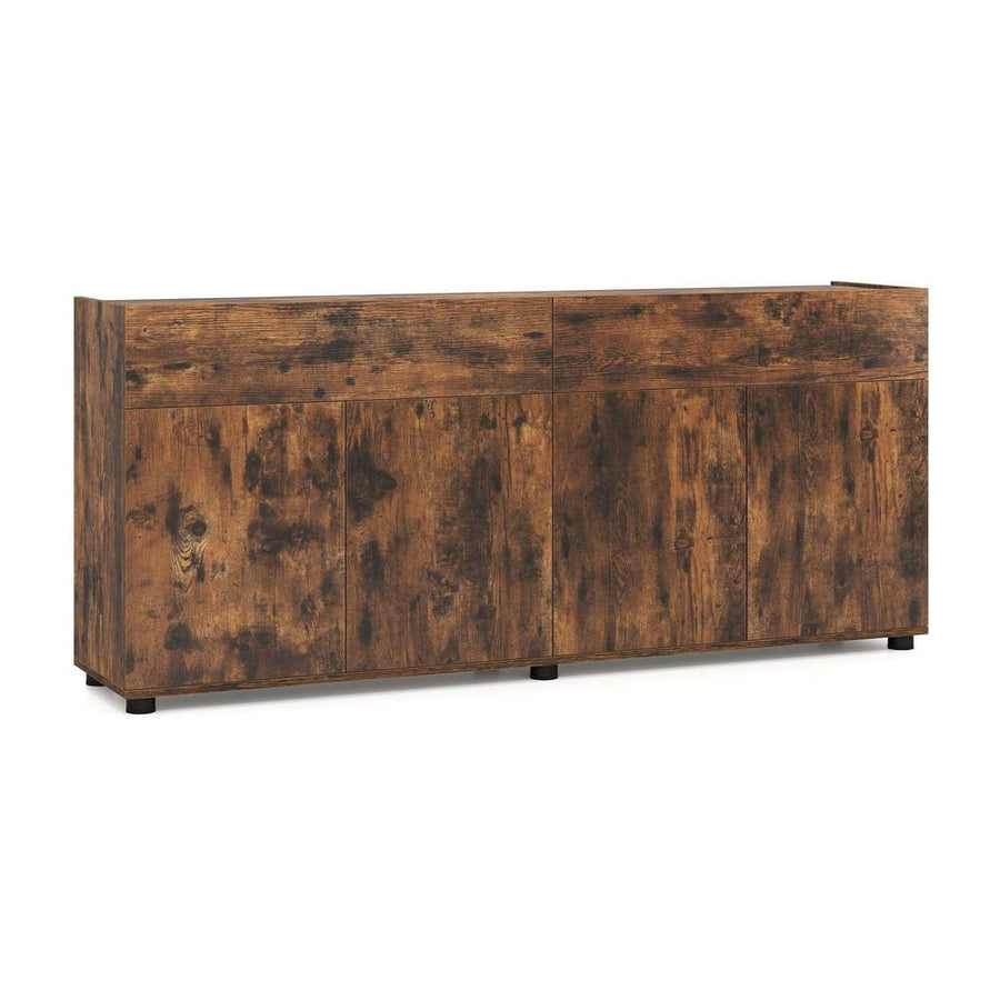 160 cm Buffet Cabinet with Push-to-Open Doors & 2 Drawers for Dining Room-Rustic Brown