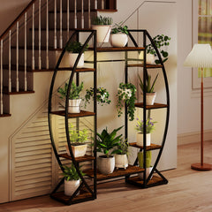 160CM Tall Indoor Plant Stand with Grow Lights-Coffee