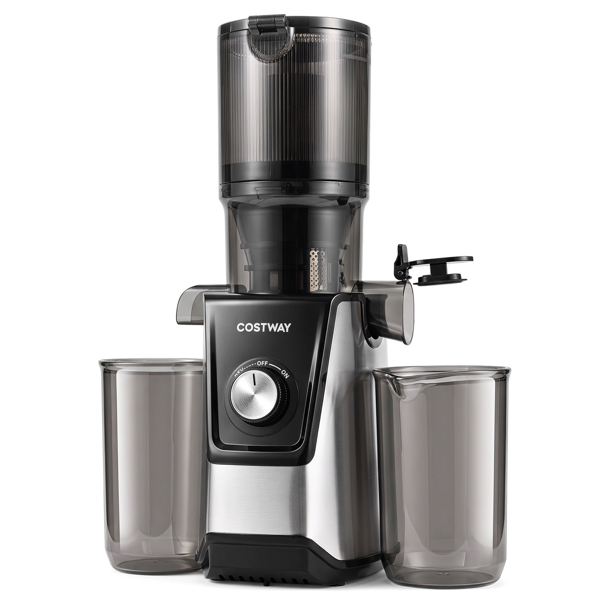 160W Cold Press Juicer w/ Dual Outlets & Wide Chute for Whole Fruits Vegetables-Black