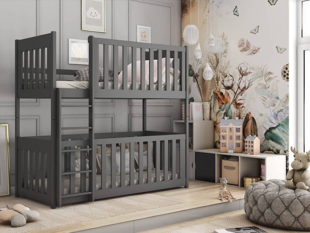 Wooden Bunk Bed Konrad With Cot Bed