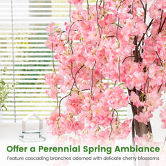 163CM Tall Artificial Cherry Blossom Tree with Flowers-Pink