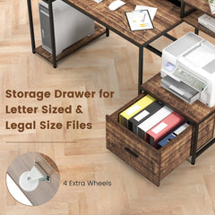 The storage drawer for letter sized files on the computer desk