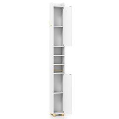 176.5cm Tall Storage Organizer with 2 Doors and Adjustable Shelves-White