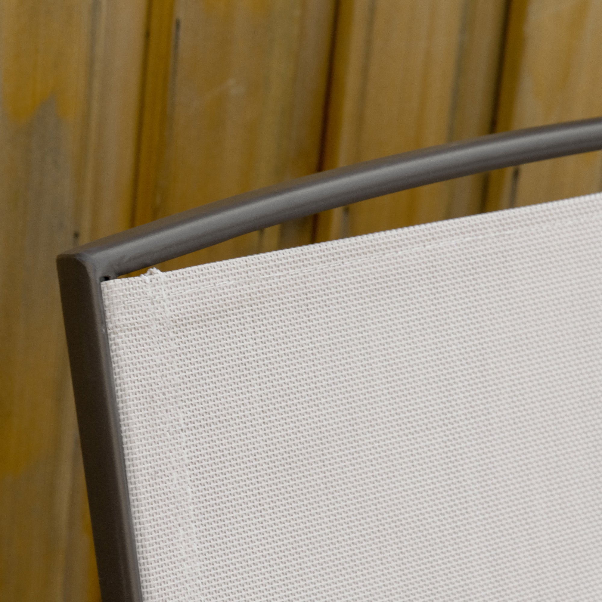 Outsunny 2 Seats Garden Glider Bench, Metal Frame Loveseat with Glass Top Centre Table, Porch Rocking Glider for 2 Person, for Deck, Patio, Brown/ Khaki