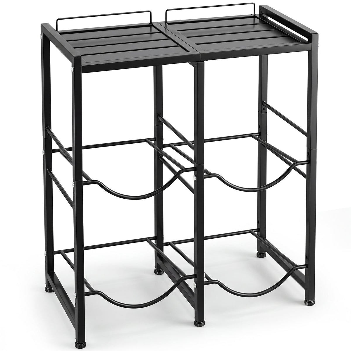 18.9 L Water Jug Holder for 4 Bottles Heavy-duty Water Jug Rack with Top Shelf-Black