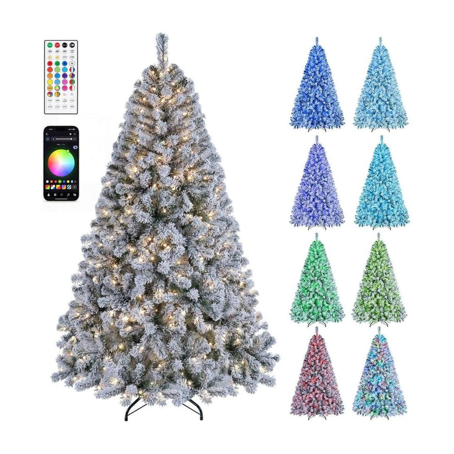 180 cm Smart RGB Pencil Christmas Tree with Remote and 300 Pre-Lit RGB LED Lights-M