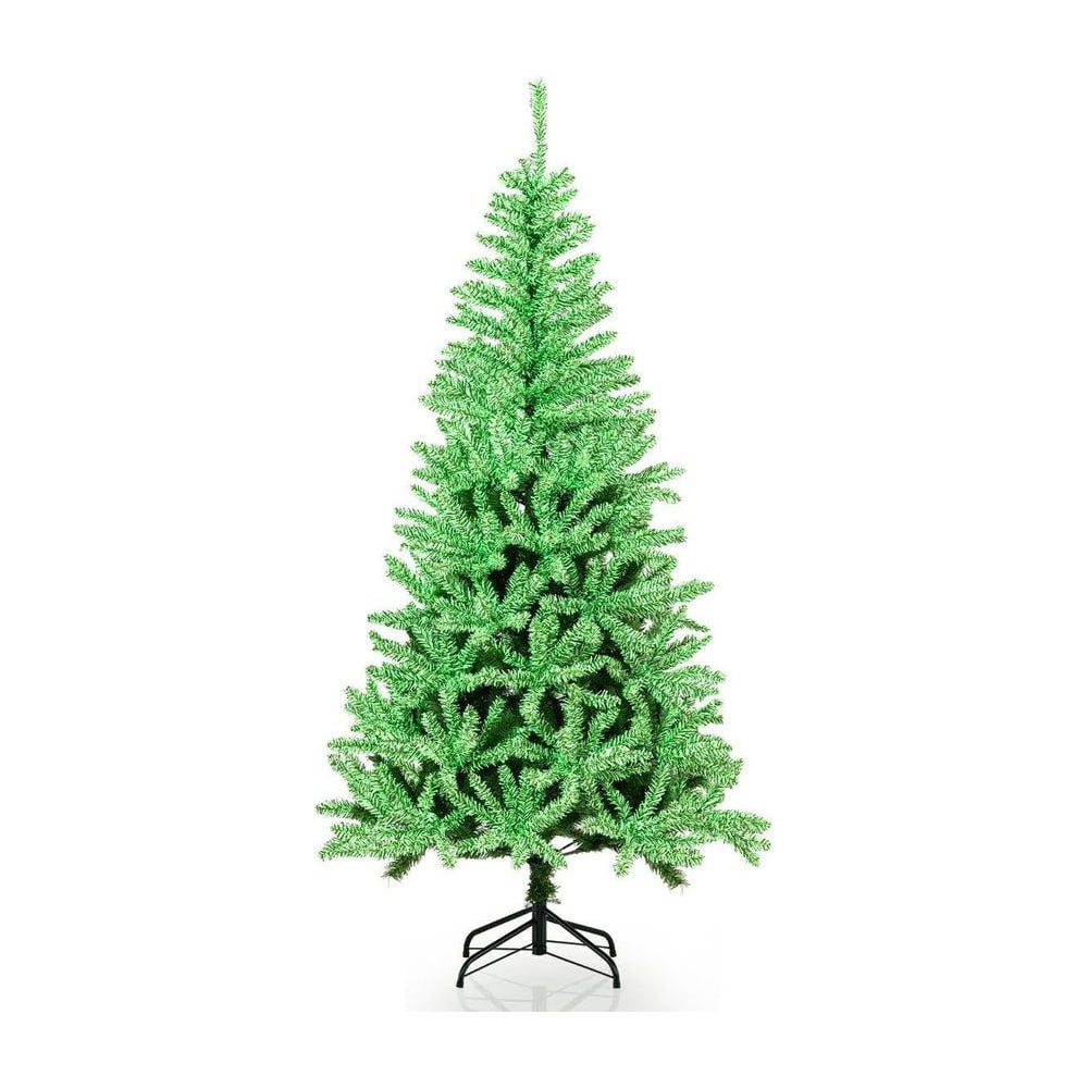 180 CM Glow-in-the-dark Artificial Christmas Tree with hinged branches and a foldable metal stand