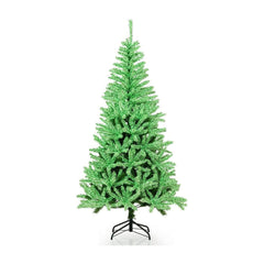 180 CM Glow-in-the-dark Artificial Christmas Tree with hinged branches and a foldable metal stand