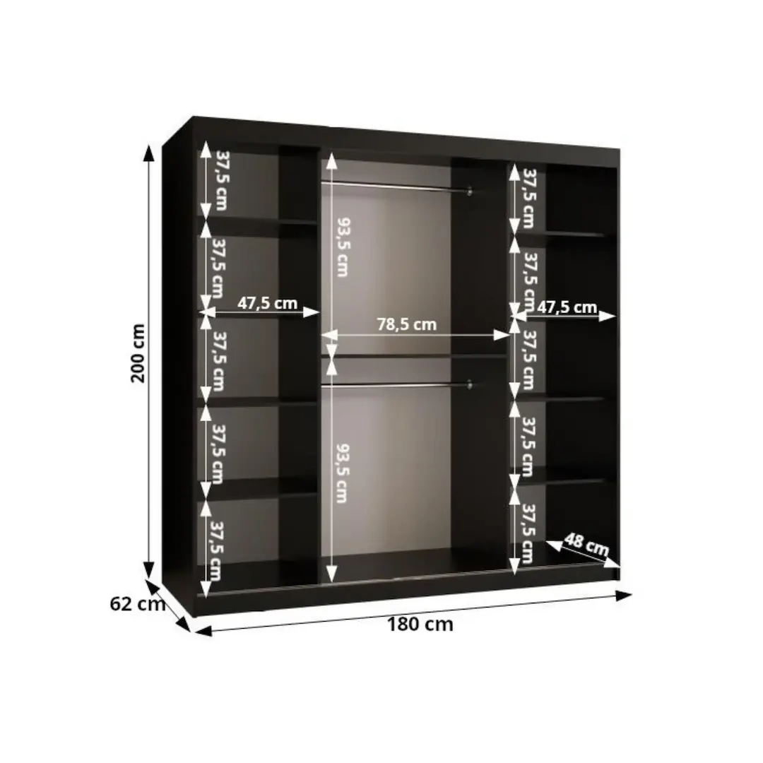 Spoti Sliding Door Wardrobe 180cm