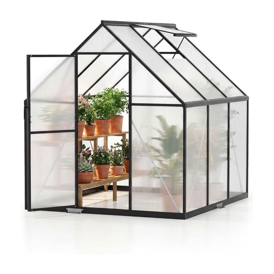 180 x 180CM Large Walk-in Aluminum Greenhouse-Transparent