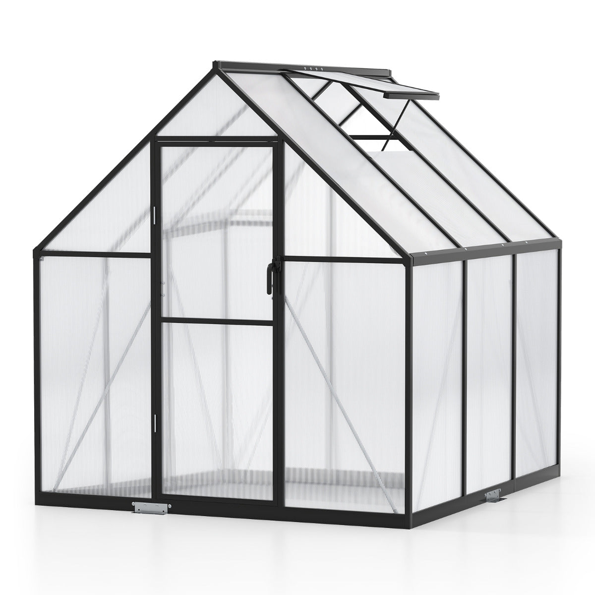 180 x 180CM Large Walk-in Aluminum Greenhouse-Transparent