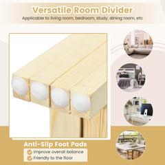 4-Panel Portable Room Divider Screen-Natural