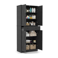 183cm Tall Kitchen Pantry in Black
