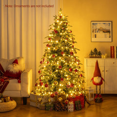 185 CM Artificial Christmas Tree Pre-lit Xmas Tree with 1628 Branch Tips-S