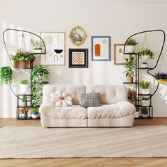 185 cm Tall Butterfly-Shaped 6-Tier Flowerpot Shelf-Black