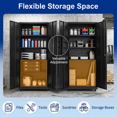 186cm Rolling File Cabinet in Black, image 6