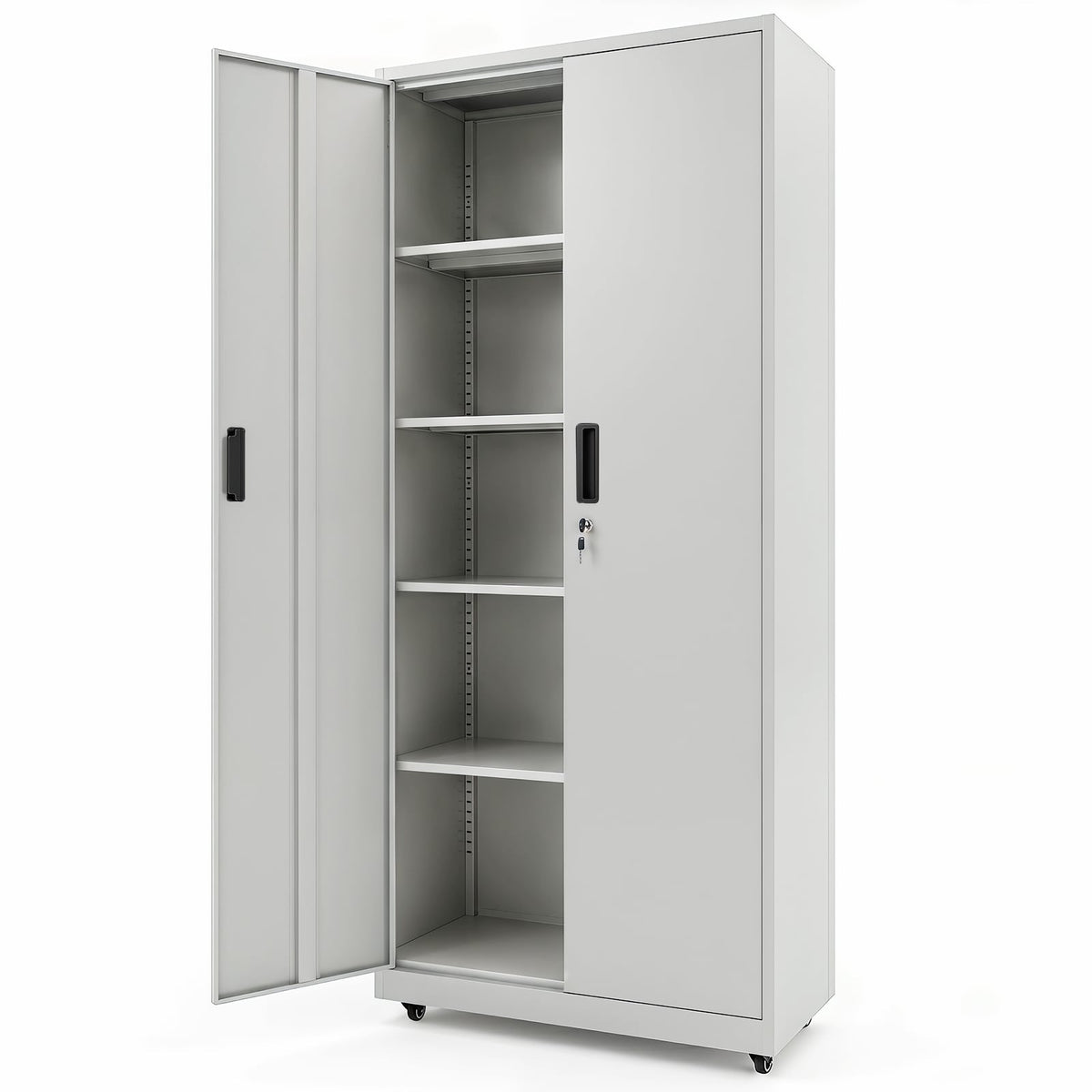 186cm Rolling File Cabinet in Grey, image 4