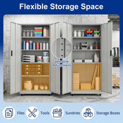 186cm Rolling File Cabinet in Grey, image 6