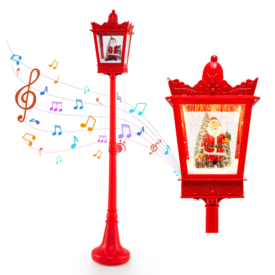 188 cm Christmas Streetlamp Plug-in Musical Lamp Post in Red