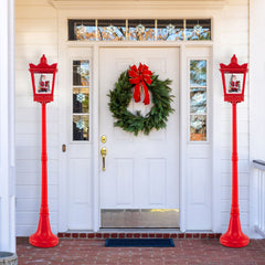 188 cm Christmas Streetlamp Plug-in Musical Lamp Post in Red, image 2