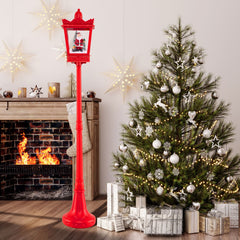 188 cm Christmas Streetlamp Plug-in Musical Lamp Post in Red, image 5