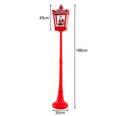 188 cm Christmas Streetlamp Plug-in Musical Lamp Post in Red, image 4