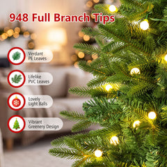190 CM Prelit Pencil Christmas Tree, image 6
