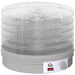 HOMCOM 5 Tier Food Dehydrator, 245W Food Dryer Machine with Adjustable Temperature Control for Drying Fruit, Meat, Vegetable, Jerky and Pet Treat, Grey