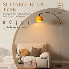 HOMCOM Floor Lamp for Living Room, Modern Standing Lamp with Shade & Foot Switch for Bedroom, Office, Black