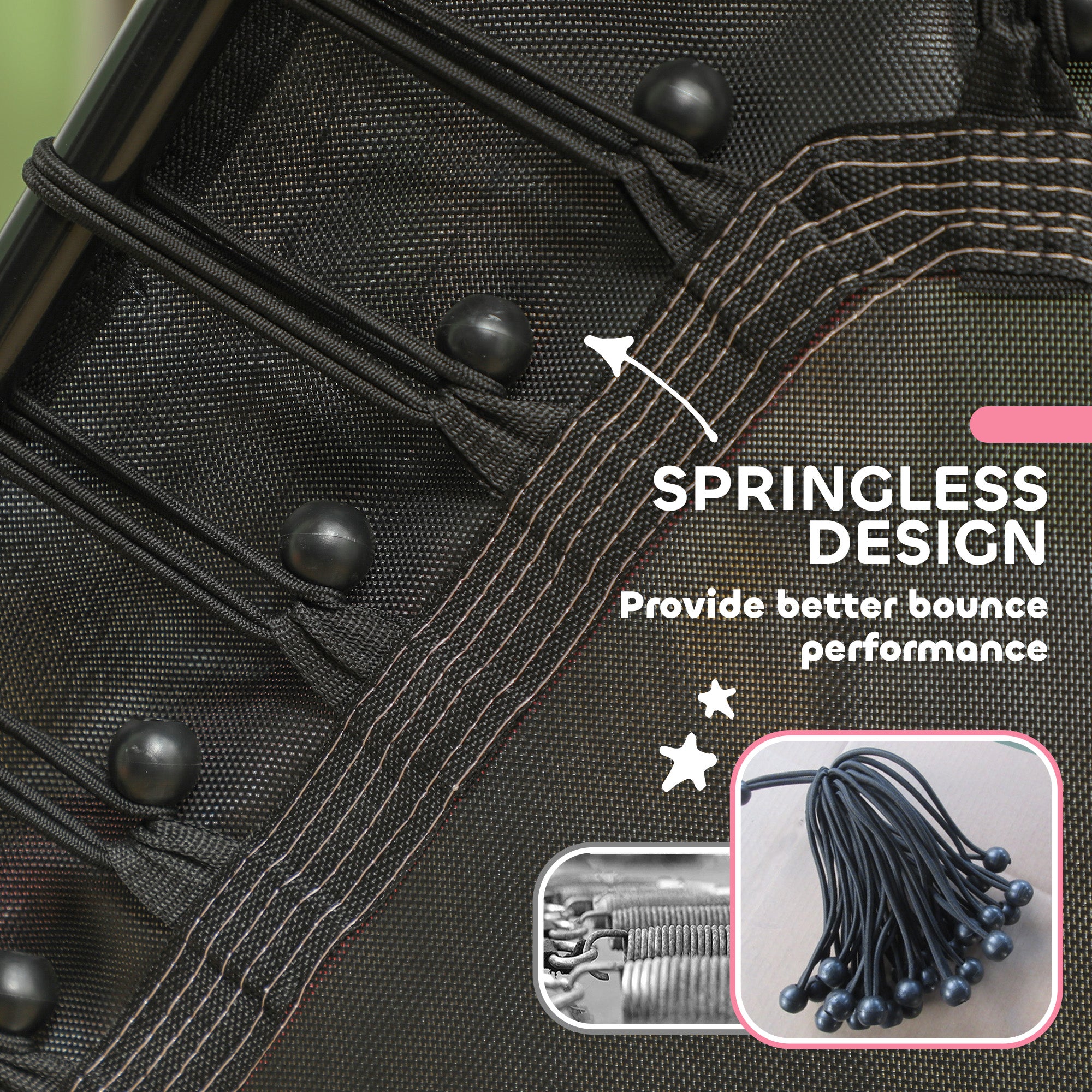 HOMCOM Kids Trampoline Mini Bouncer with Enclosure Safety Net For Ages 3-10 Years - Pink