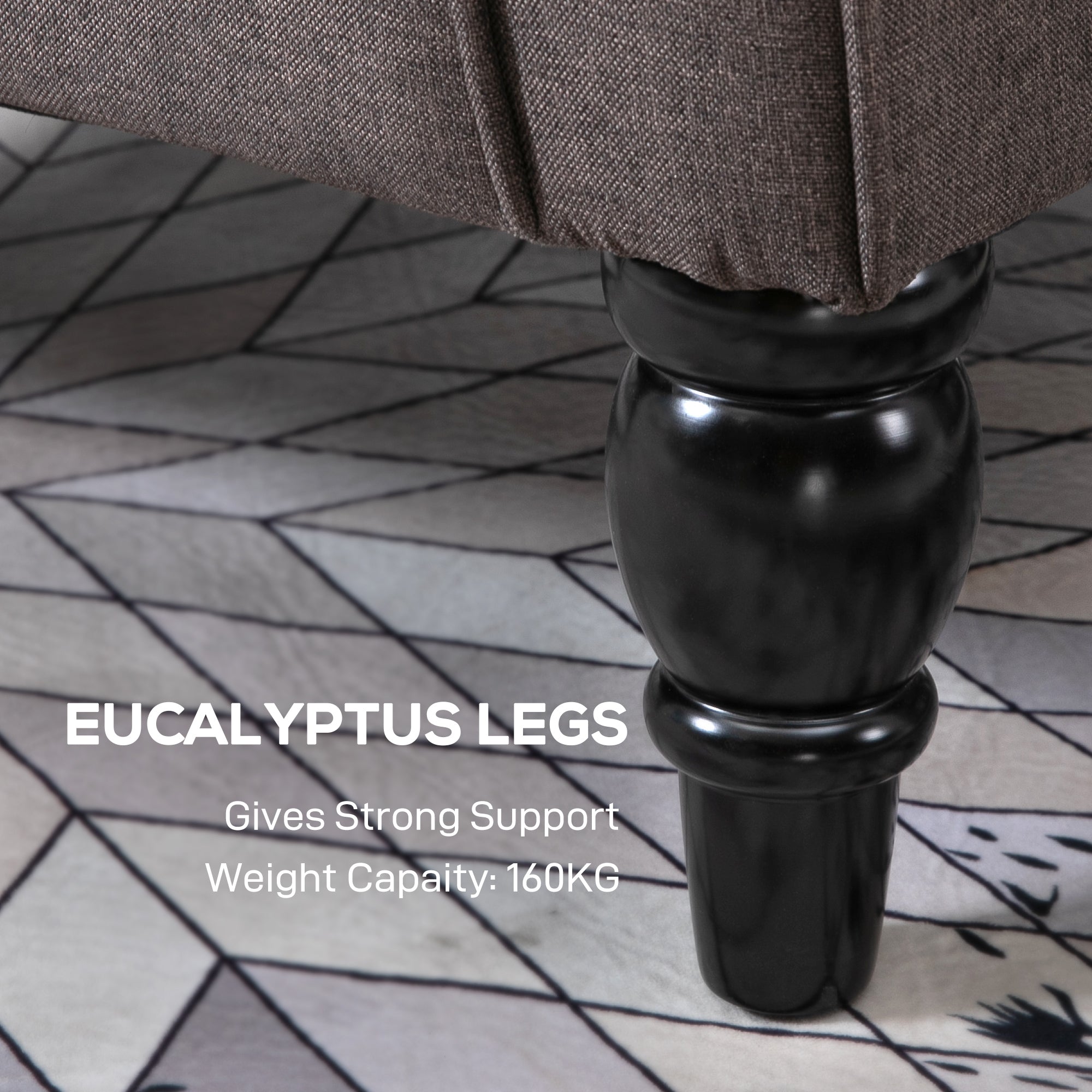 HOMCOM Wingback Accent Chair, Retro Upholstered Button Tufted Occasional Chair for Living Room and Bedroom, Brown