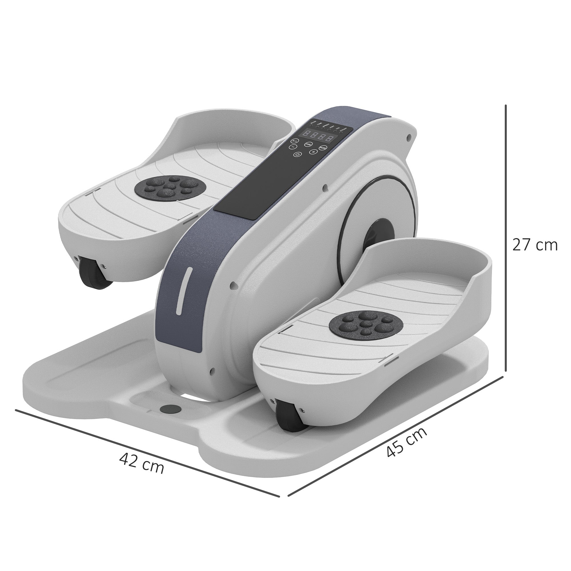 SPORTNOW Under Desk Elliptical Machine, Seated Pedal Exerciser, Mini Electric Elliptical Machine for Seniors with LCD Monitor, Remote Control and 10 Adjustable Speed, Quiet & Portable, White