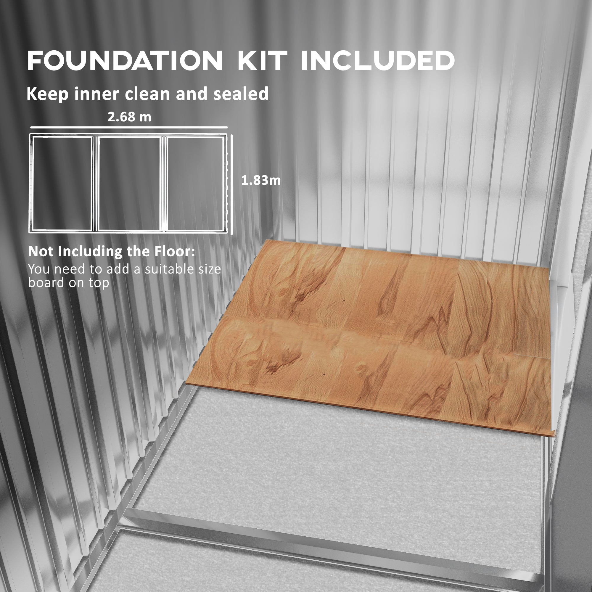 Outsunny 9 x 6ft Steel Garden Shed, Outdoor Storage Tool House with Vents, Foundation and Lockable Double Doors, Brown